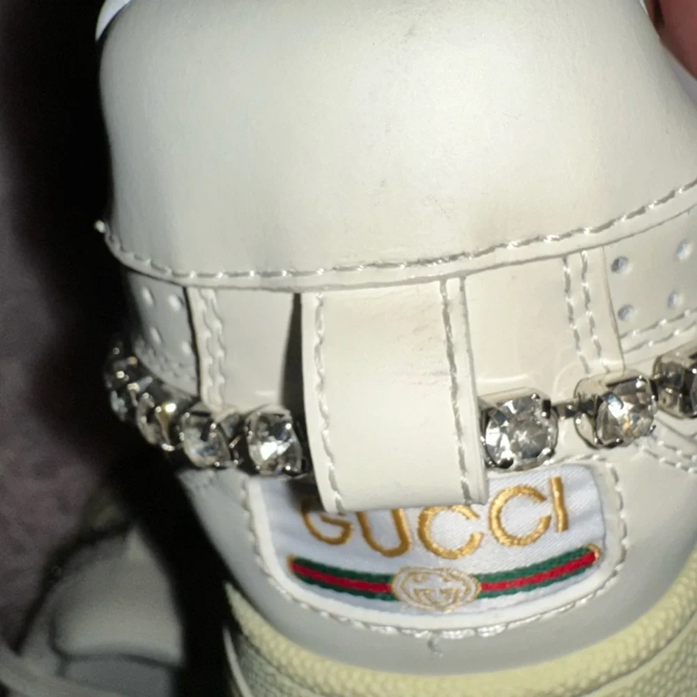 New Gucci Re-Web Crystal Chain Sneakers Size 38 - Picture 13 of 14